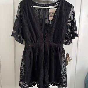 Black Lace Romper